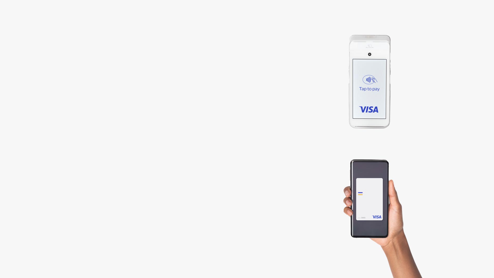 card terminal and hand holding mobile