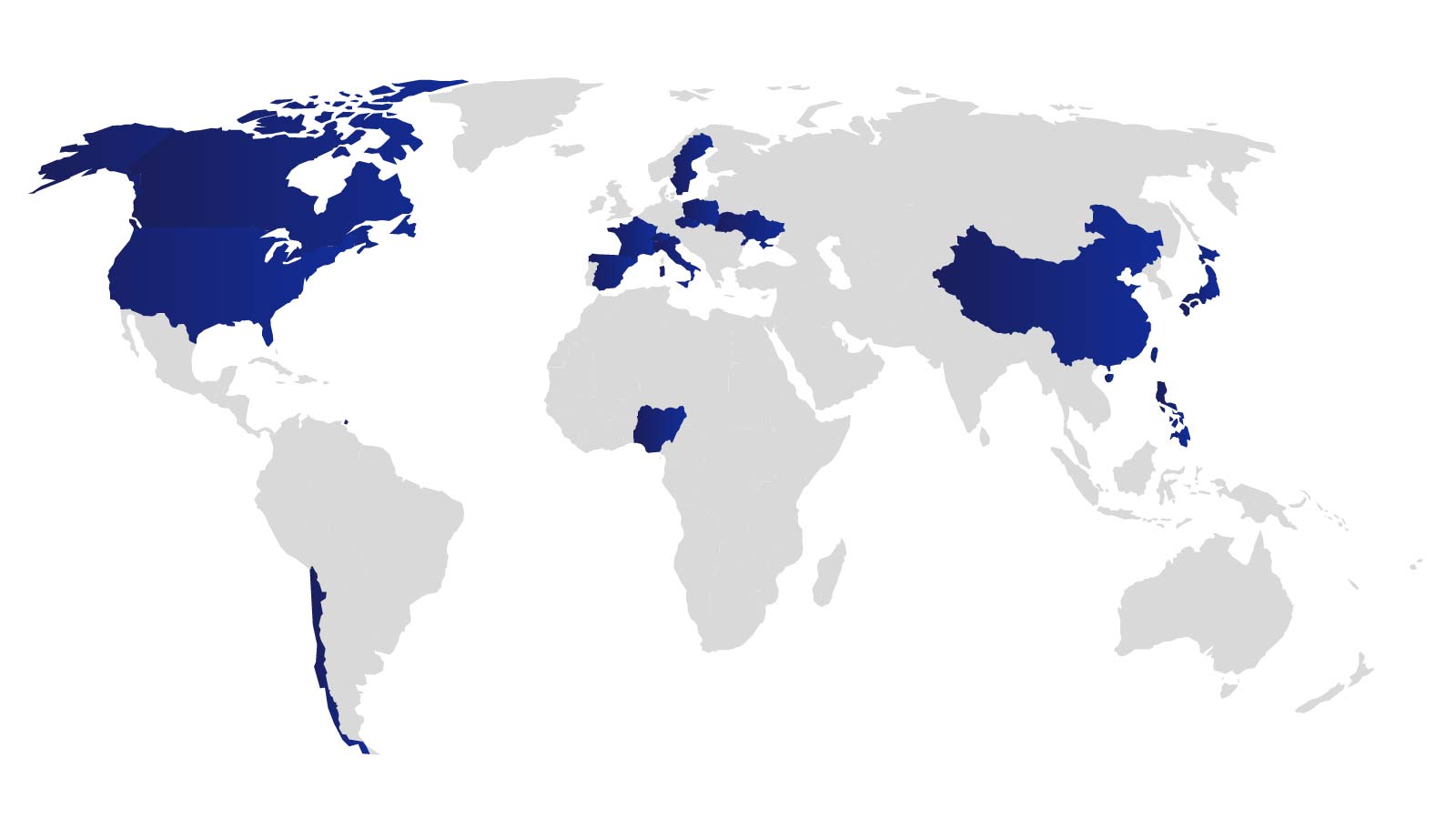 world-map-updated-1600x900 Map of countries/regions from where Team Visa athletes hail. See image description for more details.